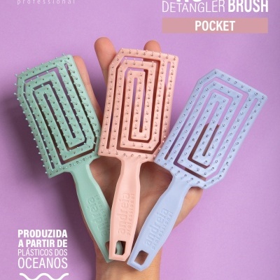 Pro Wave Andreia - Detangler Brush Pocket – Escova Rosa