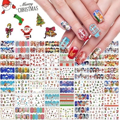 48 Folhas com Enfeites de Natal para Unhas
