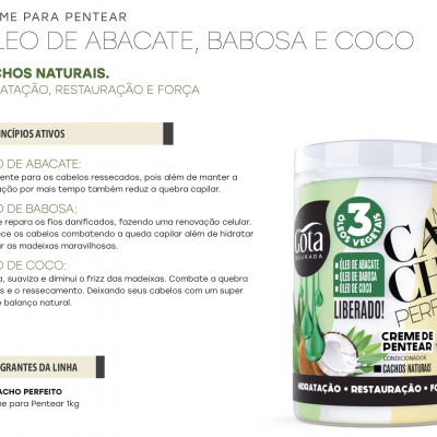 Creme de Pentear Meu Cacho Perfeito - 3 Óleos Vegetais 1Kg