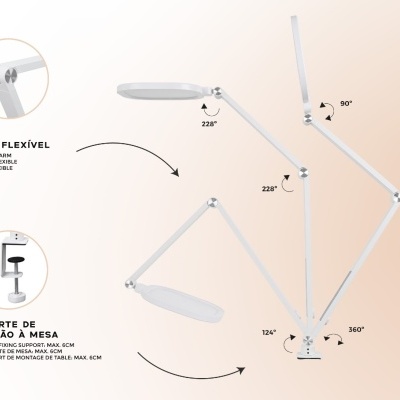 Candeeiro de Estética Inocos Glow Pro Nail Desk Lamp