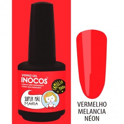 Verniz Gel Inocos – 194 - Super Mãe Maria (Vermelho Melancia Néon)