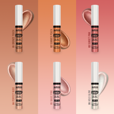 Iluminador para Lábios Andreia Yummy Kiss Lip Oil - 01 Bronze Touch