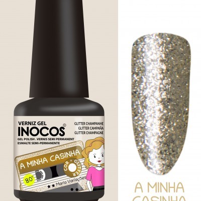 Verniz Gel Inocos – 208 - A Minha Casinha (Glitter Champanhe)