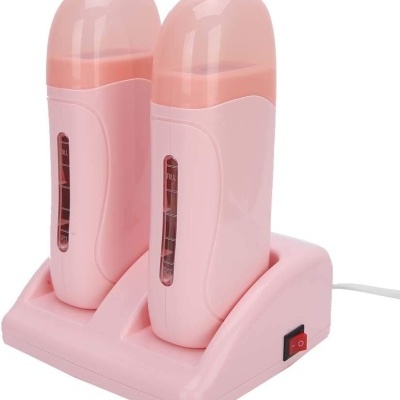 Aquecedor de Cera Roll-on de Base Dupla Cor Rosa