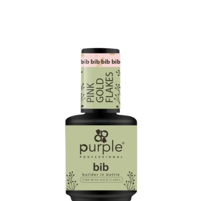 Gel Construtor Purple BIB - Builder in Bottle - Pink With Gold Flakes 15ml