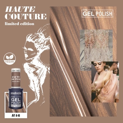 The Gel Polish Andreia HA6 - Taupe com brilho dourado