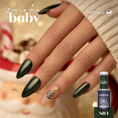 The Gel Polish Andreia SB3 - Verde-Escuro com Brilhos