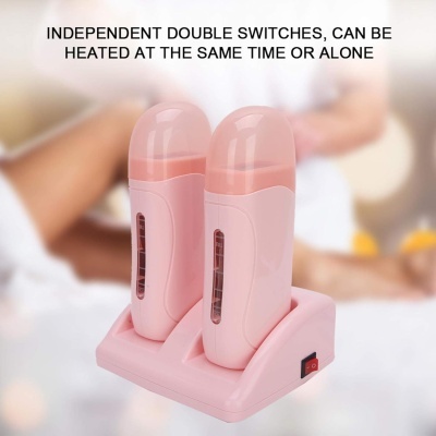 Aquecedor de Cera Roll-on de Base Dupla Cor Rosa