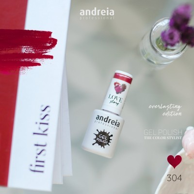 Verniz Gel Andreia 304 - First Kiss - Vermelho Coração