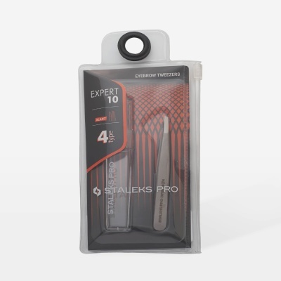 Pinça Staleks EXPERT 10 TYPE 4 – Chanfrada Estreita para Sobrancelhas