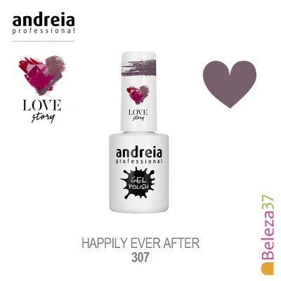 Verniz Gel Andreia 307 - happily ever after - Lilás acinzentado com brilho dourado