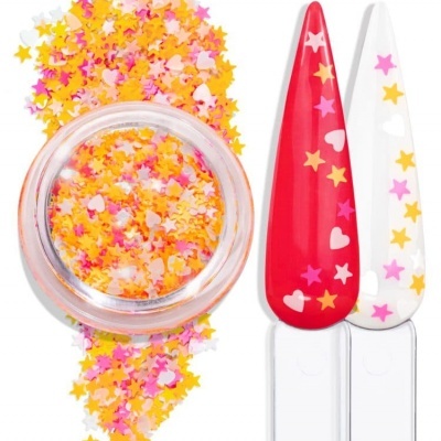 Glitter Inocos -  Laranja, Rosa e Branco 1g