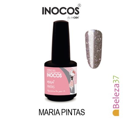 Verniz Gel Inocos 164 – Maria Pintas (Glitter Rosa + Prata)