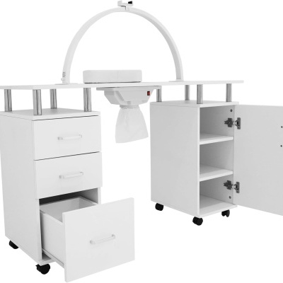 Mesa de Manicure Profissional com Aspirador Encastrado + Candeeiro LED + Apoio de Mãos