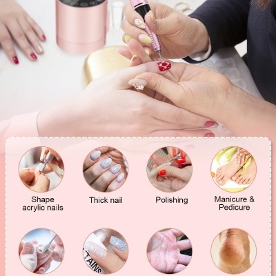 Fresa&#x20;El&#x00E9;trica&#x20;Rosa&#x20;Redonda&#x20;de&#x20;35.000&#x20;RPM&#x20;com&#x20;Pedal&#x20;e&#x20;6&#x20;Brocas