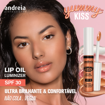 Iluminador para Lábios Andreia Yummy Kiss Lip Oil - 01 Bronze Touch