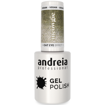 Verniz Gel Andreia Cat Eye Effect MC5 (Verde-Oliva com Brilhos)