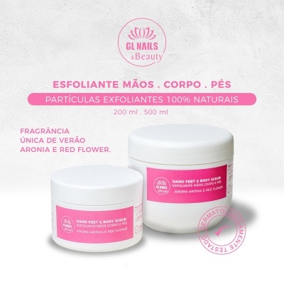 Esfoliante Corpo, Mãos e Pés GL Nails 200ml