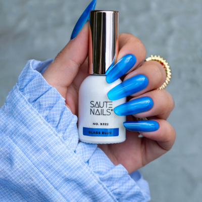 Verniz Gel Saute Nails S322 - Glass Blue (Azul Semi-transparente)