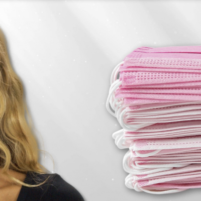 Caixa de 50 Máscaras Cirúrgicas - Rosa