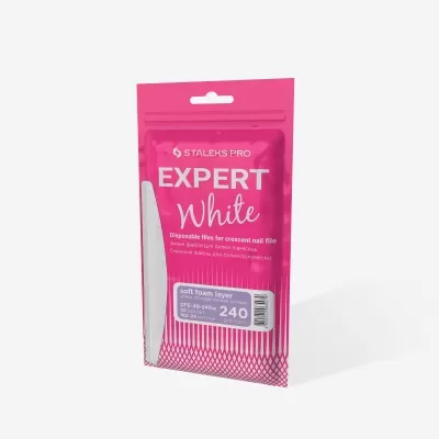 Embalagem rosa de lima de unha descartável Staleks Pro Expert White