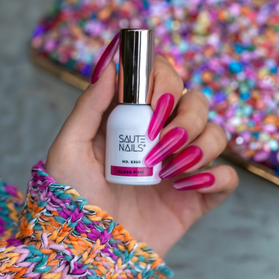 Verniz Gel Saute Nails S320 - Glass Pink (Rosa Semi-transparente)