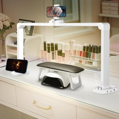 Candeeiro Meia Lua 40W para Unhas – LED, 3 Modos com Suporte de Telemóvel