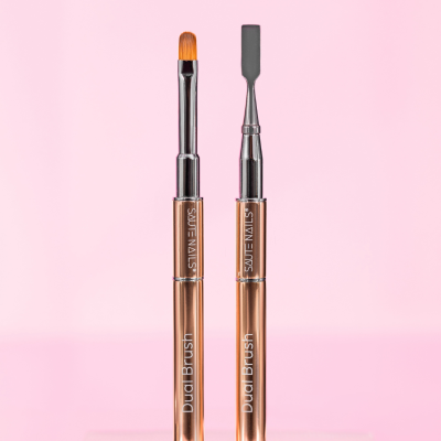 Pincel Duplo Saute Nail para Acrygel: Dual Brush + Round #6