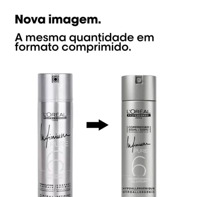 Laca L'Oréal Infinium Extra Strong - Fixação Extra Forte 500ml (Compressed 300ml)