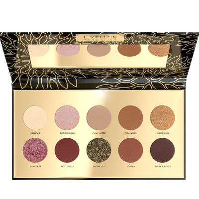 Paleta de Sombras de Maquilhagem Eveline com 10 Cores - Spicy Cocoa