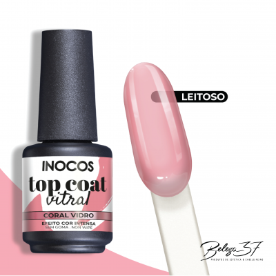 Top Coat Vitral Coral Vidro