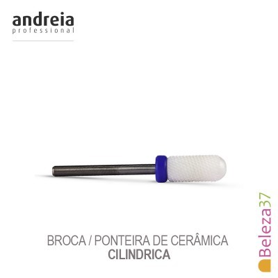 Broca cilíndrica de cerâmica com haste preta e anel azul