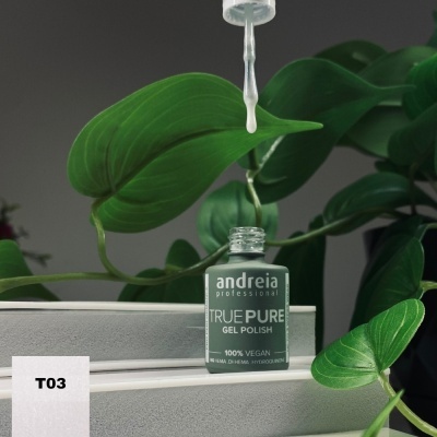The Gel Polish Andreia True Pure T03 (Branco com Glitter)