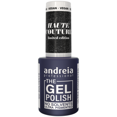 The Gel Polish Andreia HA1 - Preto com brilho prata