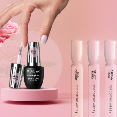 Top no Wipe Silcare Milky Velvet Bling 9ml