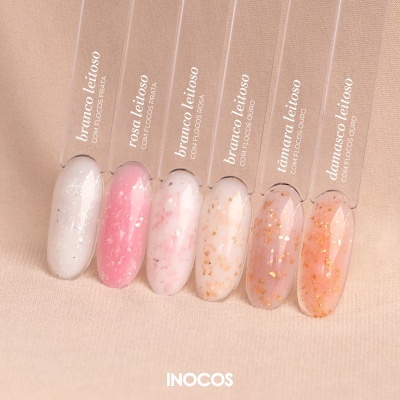Base & Cor Potal Flake Inocos - Damasco Leitoso Flocos Ouro