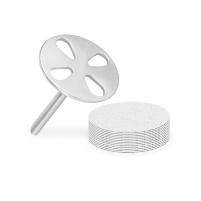 Base Metálica de Discos Adesivos Circulares de 25mm para Pedicure com 50 Recargas 150g