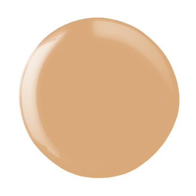 Mancha redonda de creme base de maquilhagem bege claro sobre fundo branco