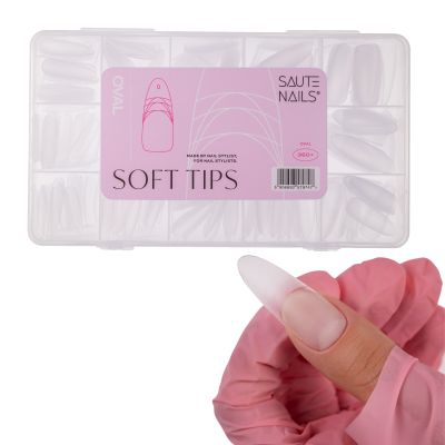 Soft Tips Saute Nails Oval 360 Unidades