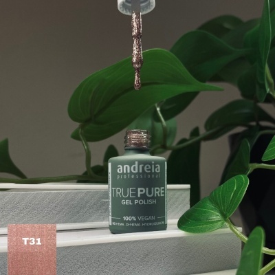 The Gel Polish Andreia True Pure T31 (Glitter Rosa e Dourado)
