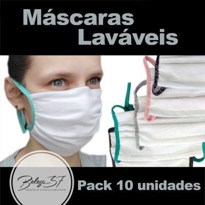 Máscaras de Proteção em Tecido Lavável - 10 peças