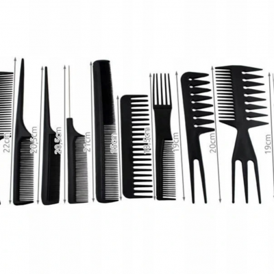 Conjunto de 10 Pentes de Cabeleireiro