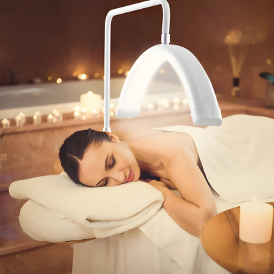 Candeeiro de Pé Alto Led 180º Branco para Marquesa e OFERTA de Suporte para Telemóvel