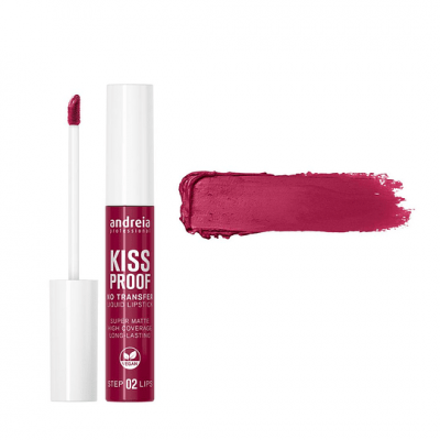 Batom Líquido Mate No Transfer Kiss Proof Andreia - 03 Deep Magenta: Magenta escuro