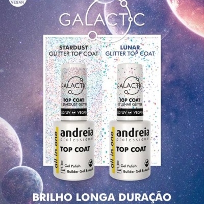 All In One Andreia Top Coat Galactic 01 - Stardust (pequenos brilhos holográficos)