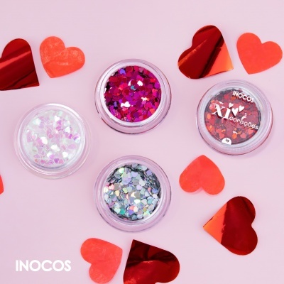 Glitter Coração Deslumbrante Inocos - Rosa