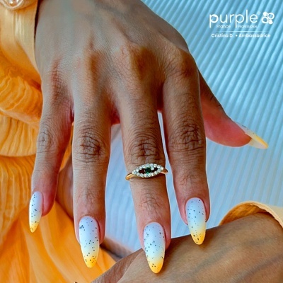 Top Coat Black Flake No Wipe Purple 15ml