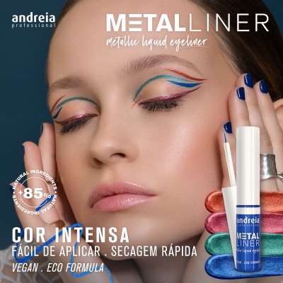 Eyeliner Líquido Metalizado - Metallic Liquid Eyeliner Andreia 03 - Vermelho Metallic