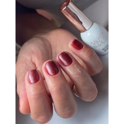 Verniz Gel Saute Nails S152 Splash (Vermelho Escuro com Brilhantes)