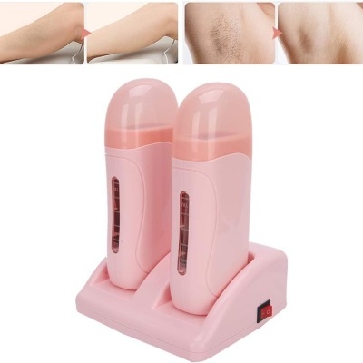 Aquecedor de Cera Roll-on de Base Dupla Cor Rosa